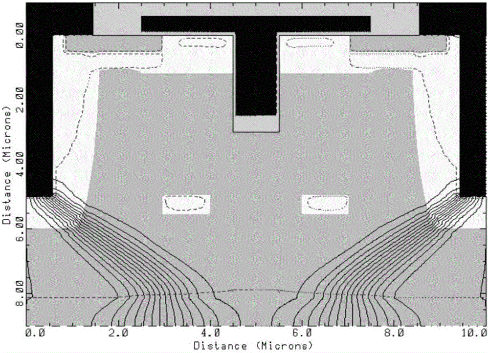 T-type grooved gate MOSFET (Metal Oxide Semiconductor Field-effect Transistor)