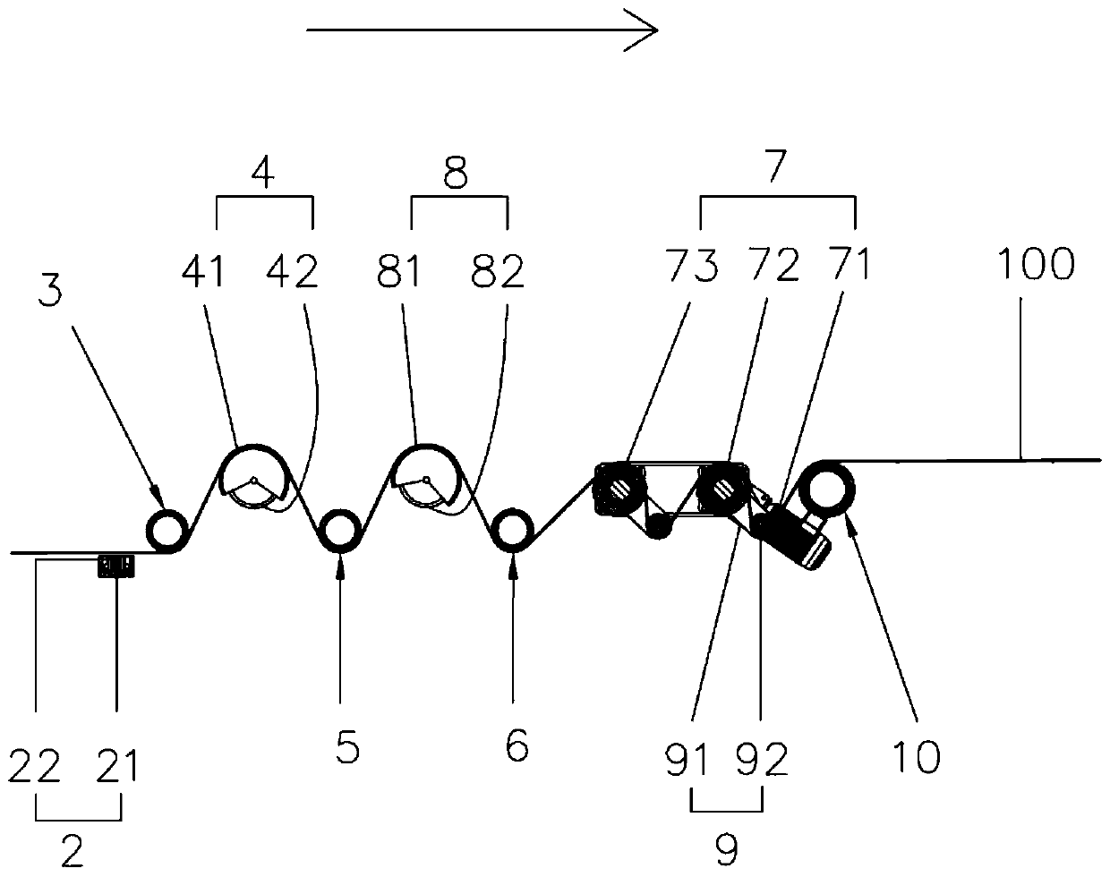 Device for eliminating internal stress of paper web