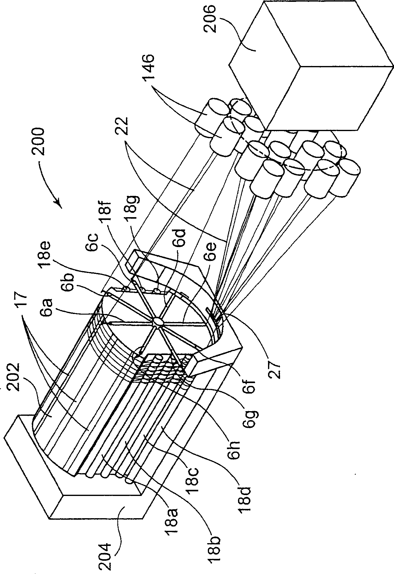 Multi-shaft rotary creel, sample warper and warping method