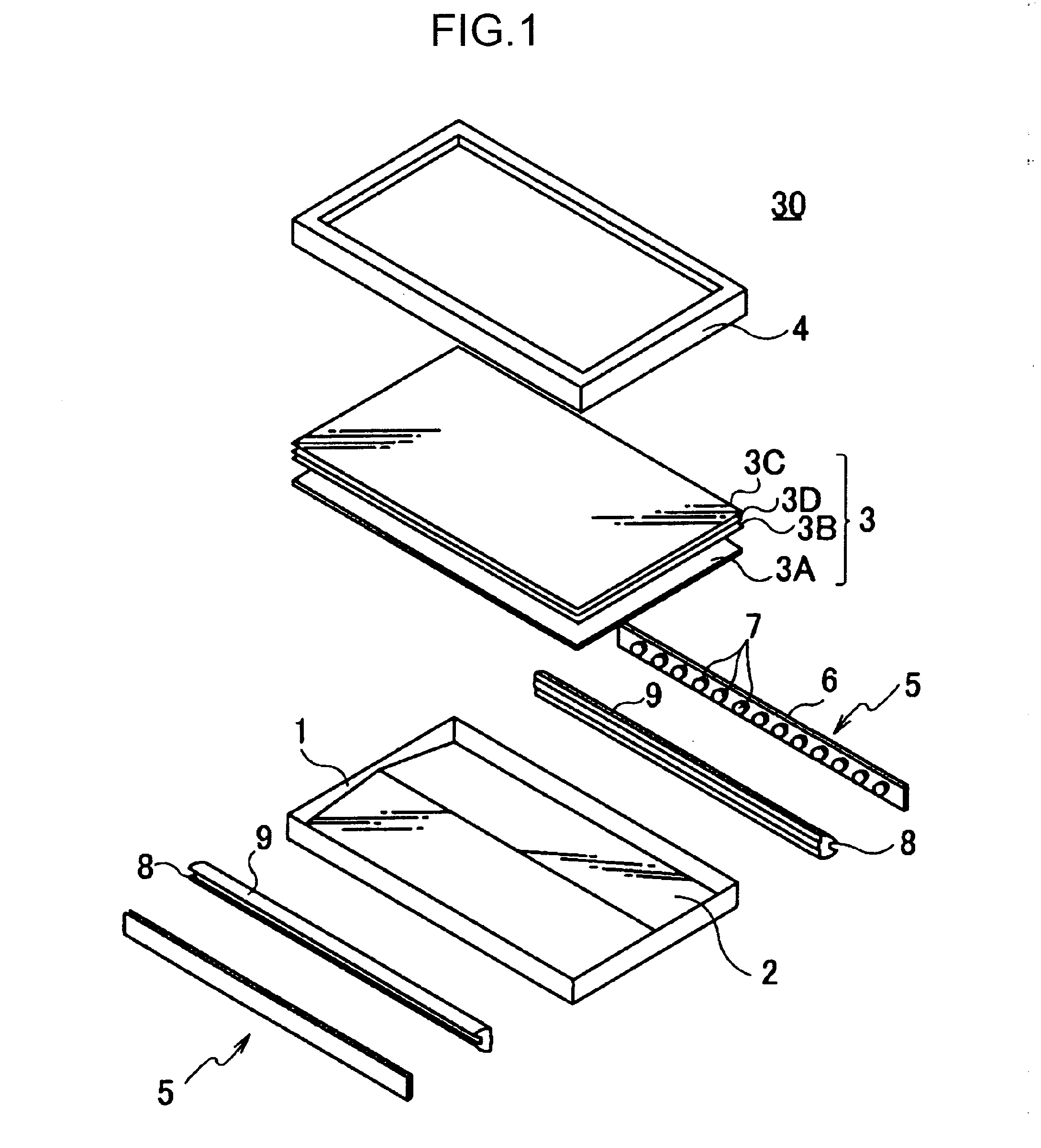 Hollow type planar illuminatng device