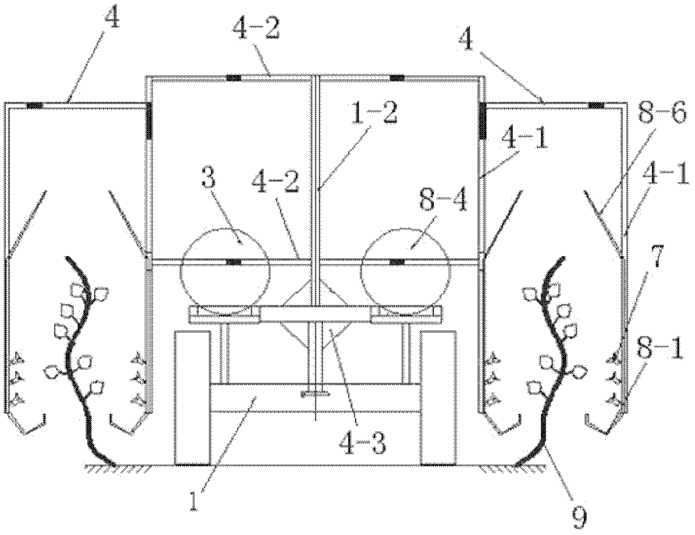 Self-walking variable-quantity liquid medicine spraying device and liquid medicine spraying method for grapery