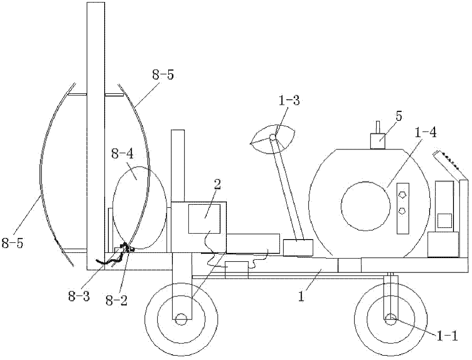 Self-walking variable-quantity liquid medicine spraying device and liquid medicine spraying method for grapery