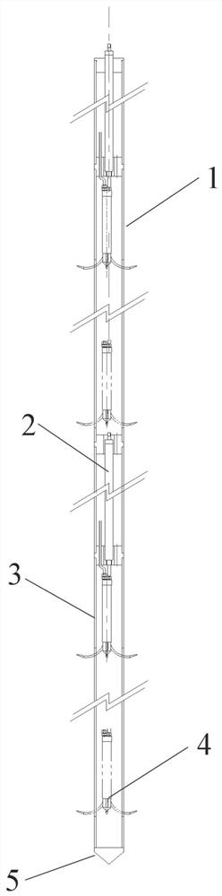 Foundation layered settlement monitoring device and assembling method thereof