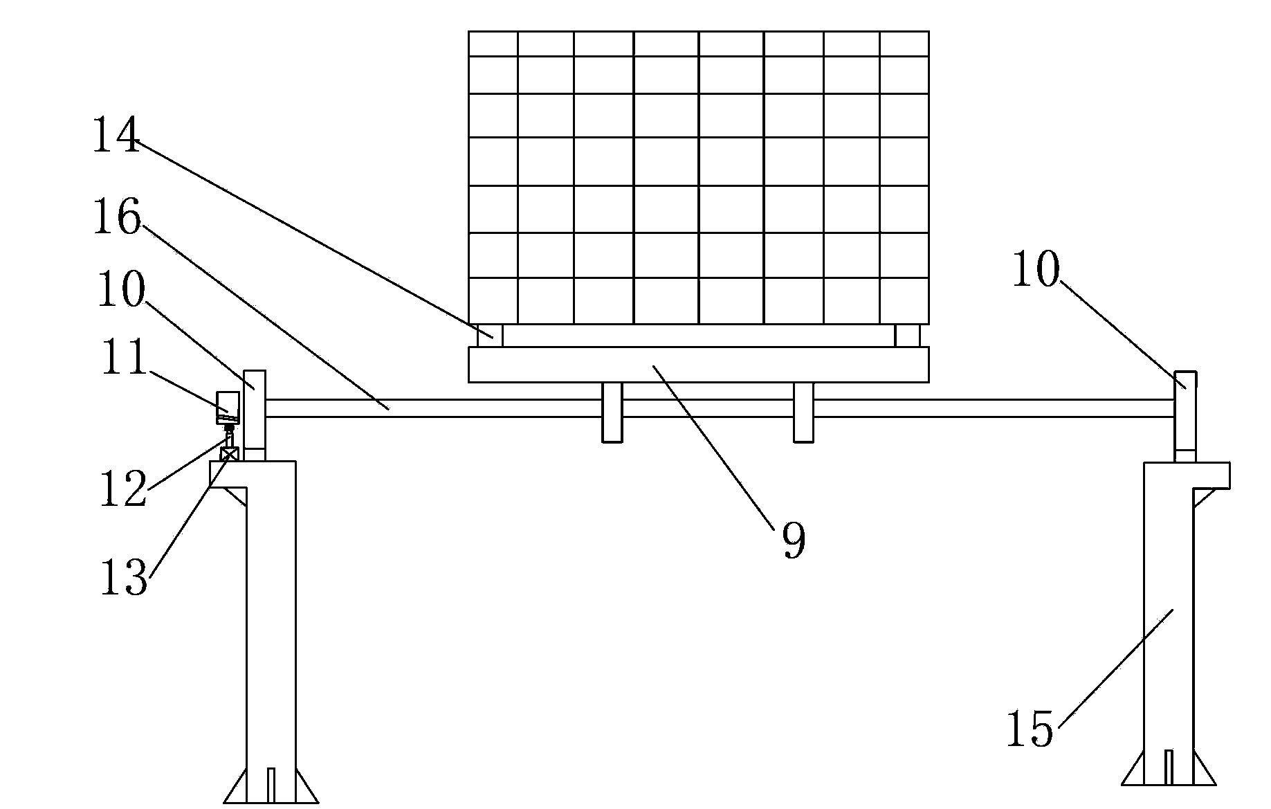 Pitch angle regulating mechanism of solar tracking device based on rotation of earth