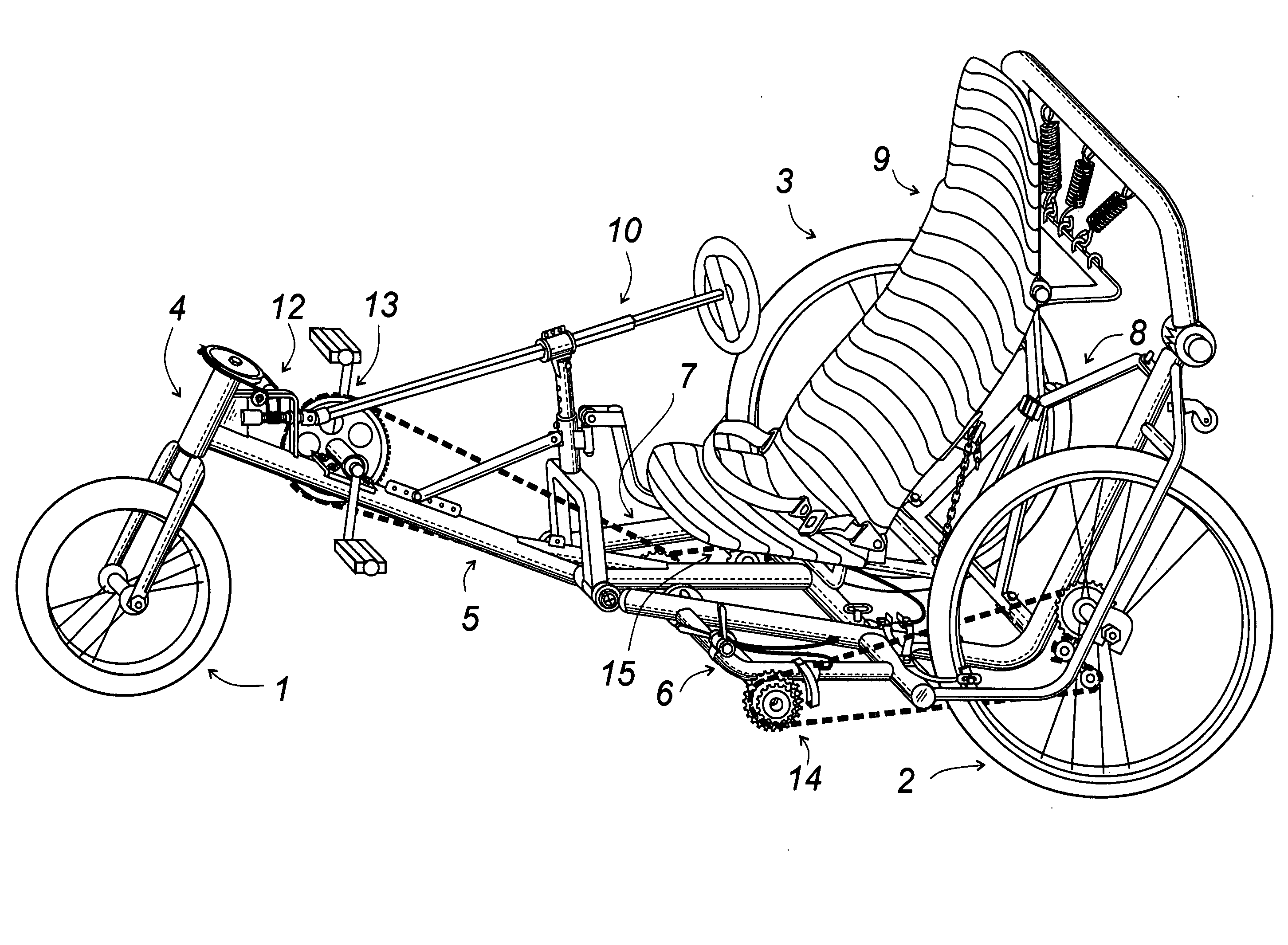 Folding recumbent vehicle