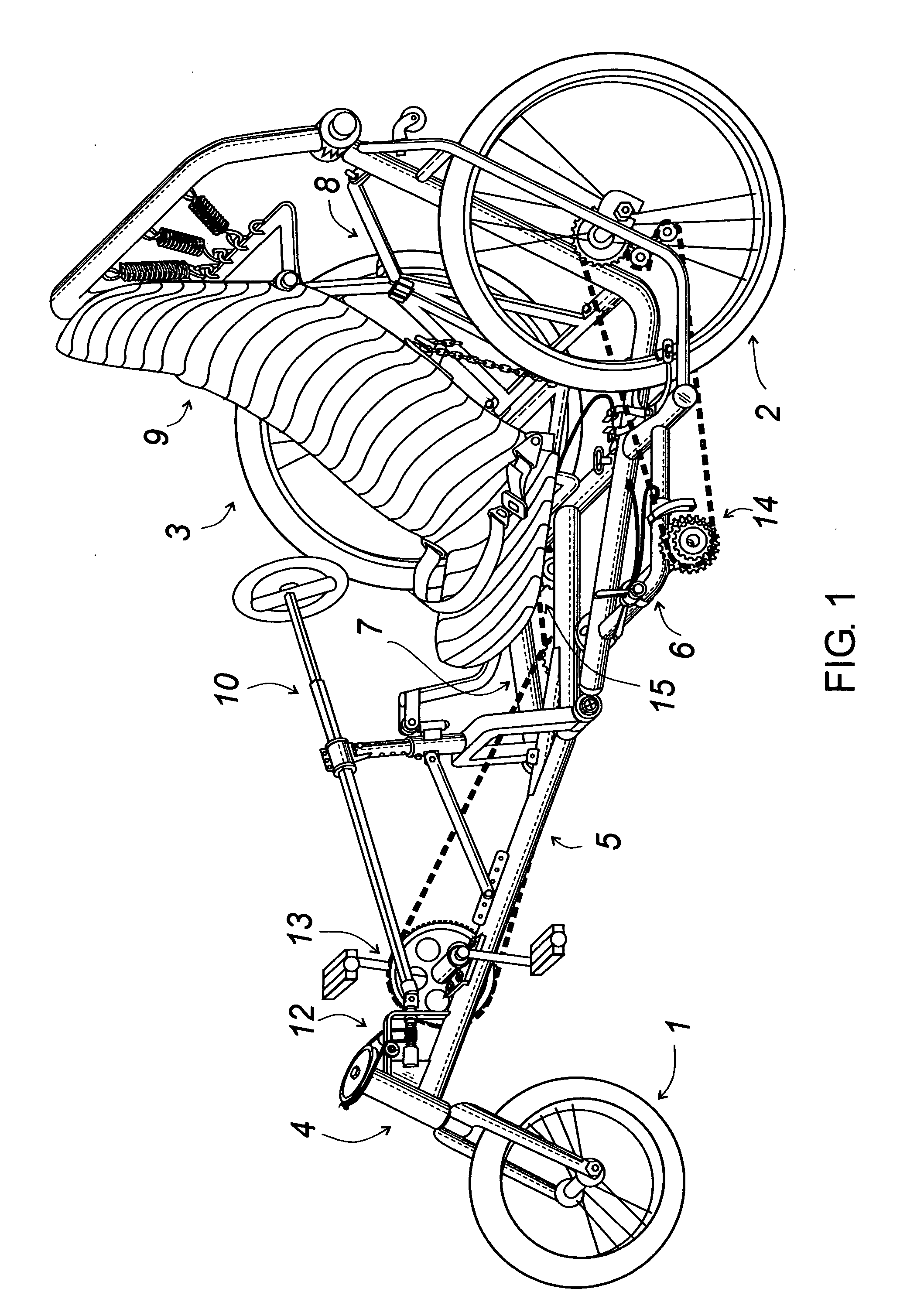 Folding recumbent vehicle