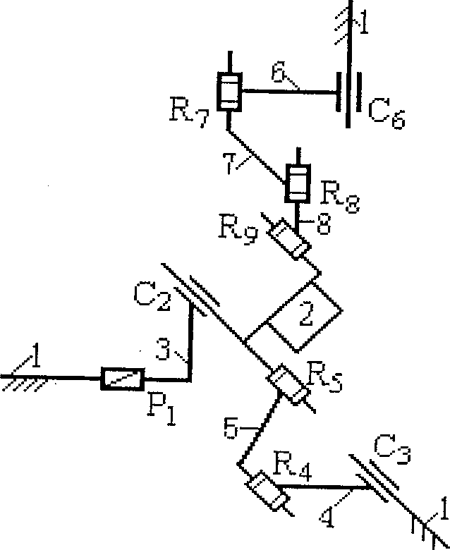 Non-coupling two-dimension moving one-dimension turning three-freedom spatial parallel mechanism