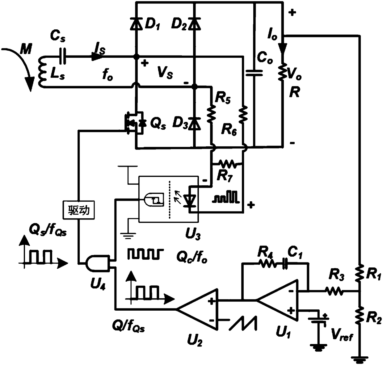 Semi-controlled rectifier bridge soft switching circuit for wireless power transmission receiving system