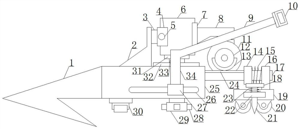 A mechanical agricultural plow with an expanded arable area