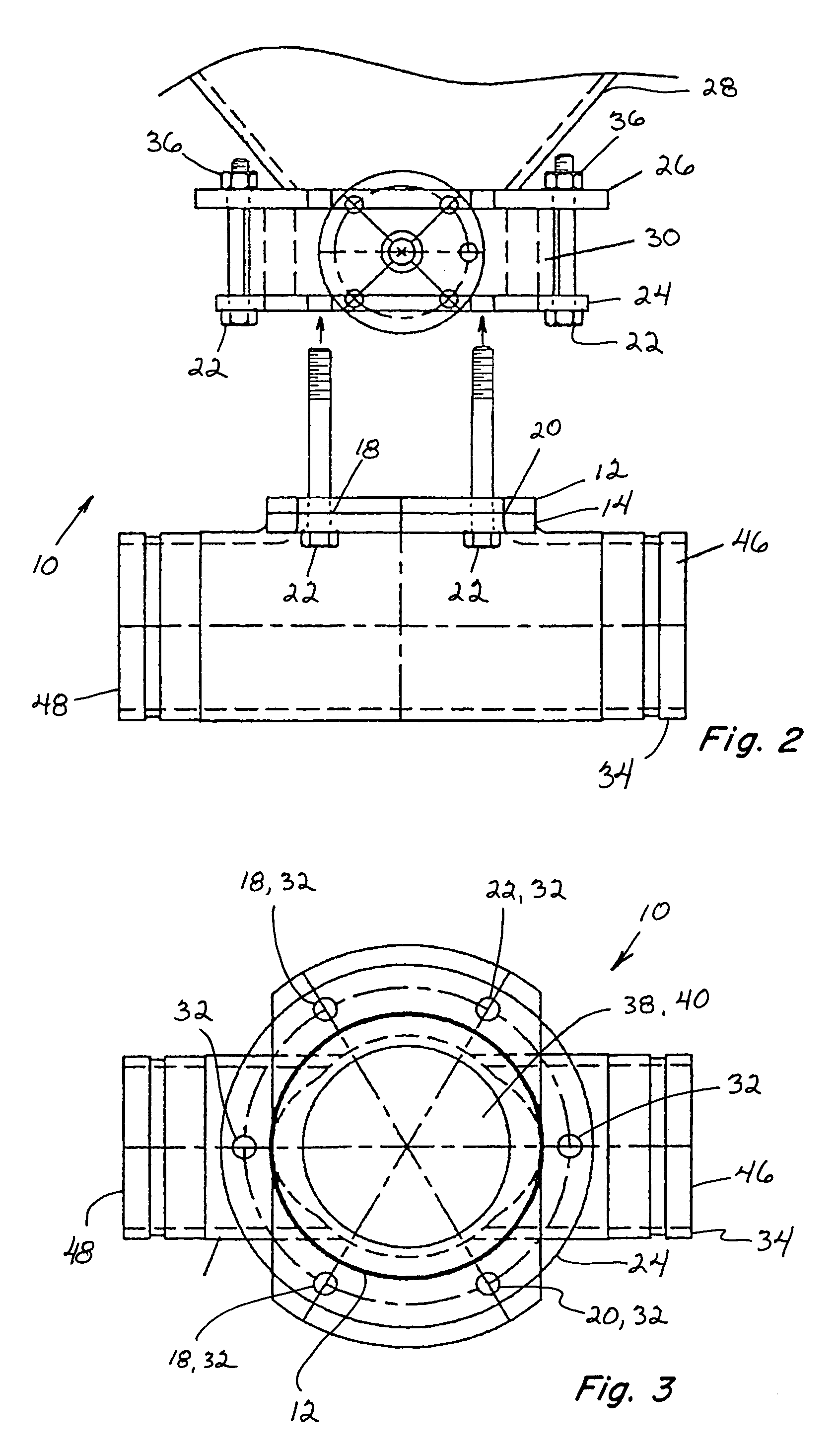 Dual flange tee