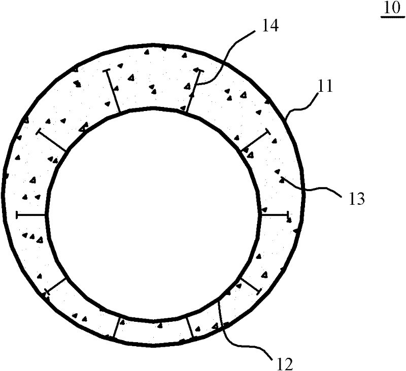 frp-concrete-steel double-wall composite pipe beam and beam-slab composite structure using the beam