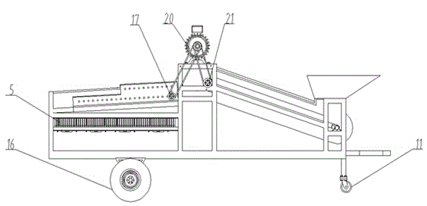 Movable potato automatic grading bagging machine