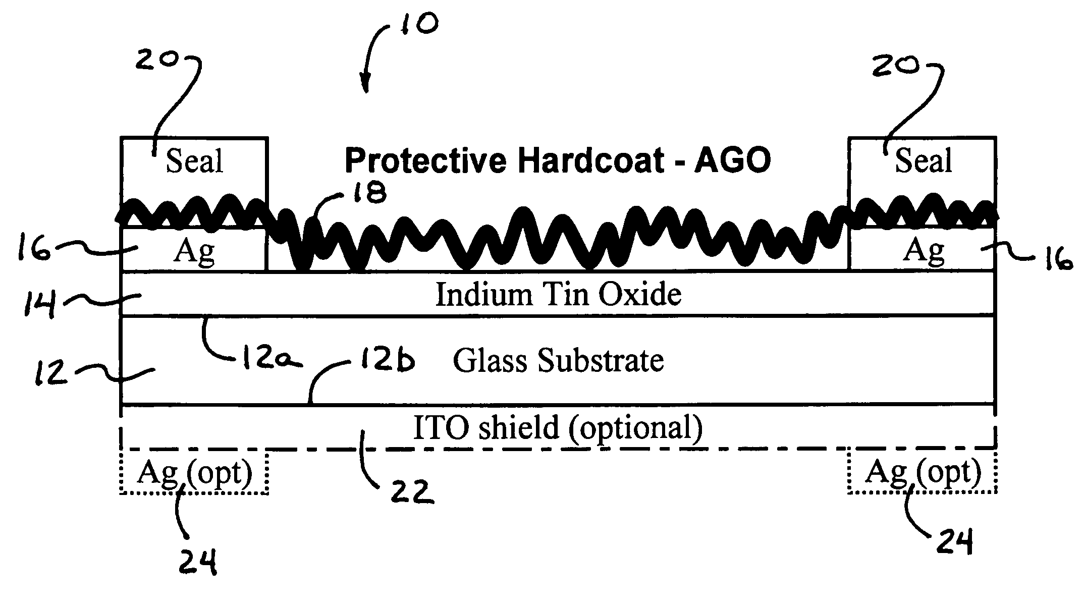 Capacitive touch screen and method of making same