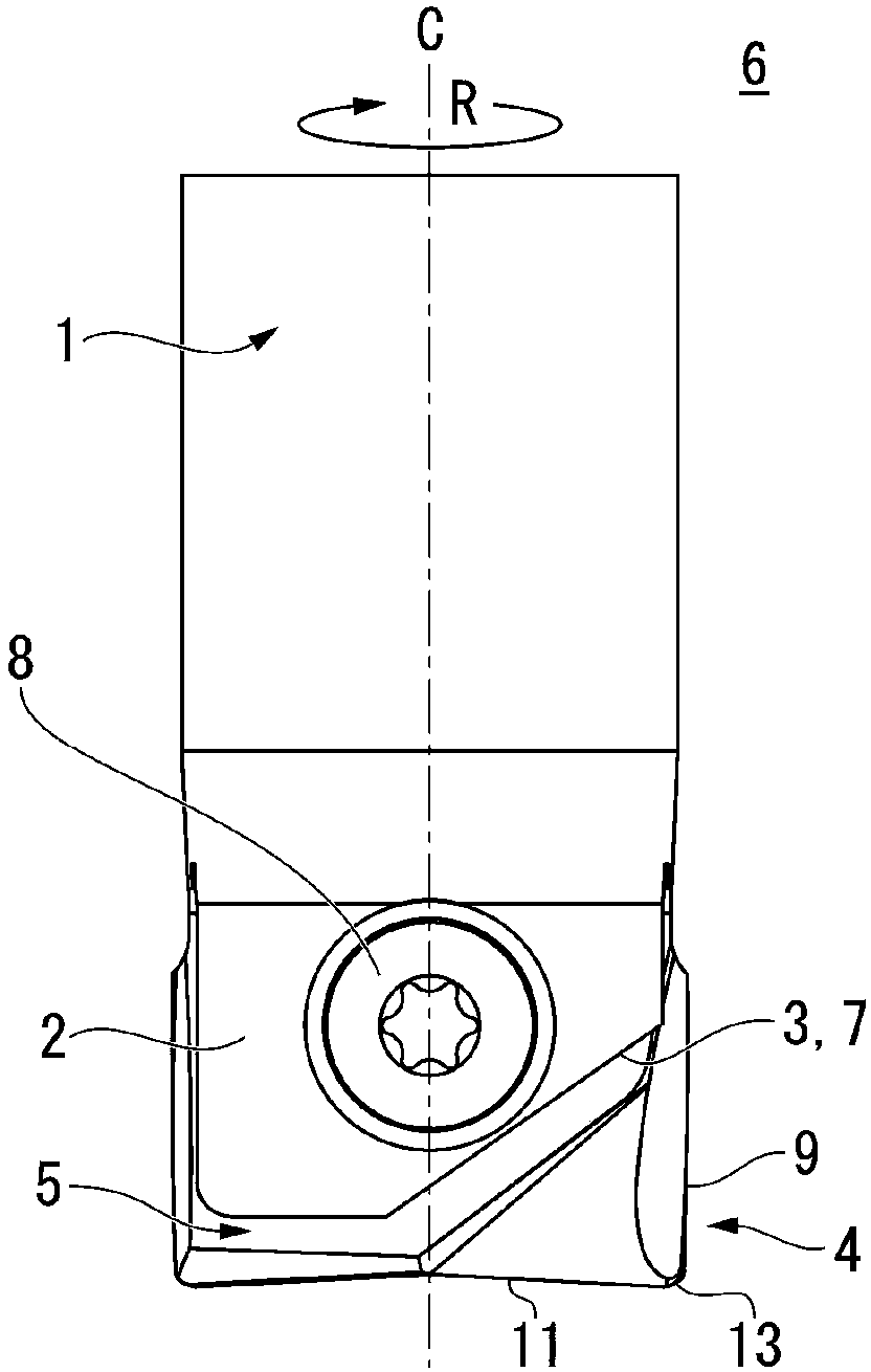 Replaceable tool edge rotary cutting tool and insert