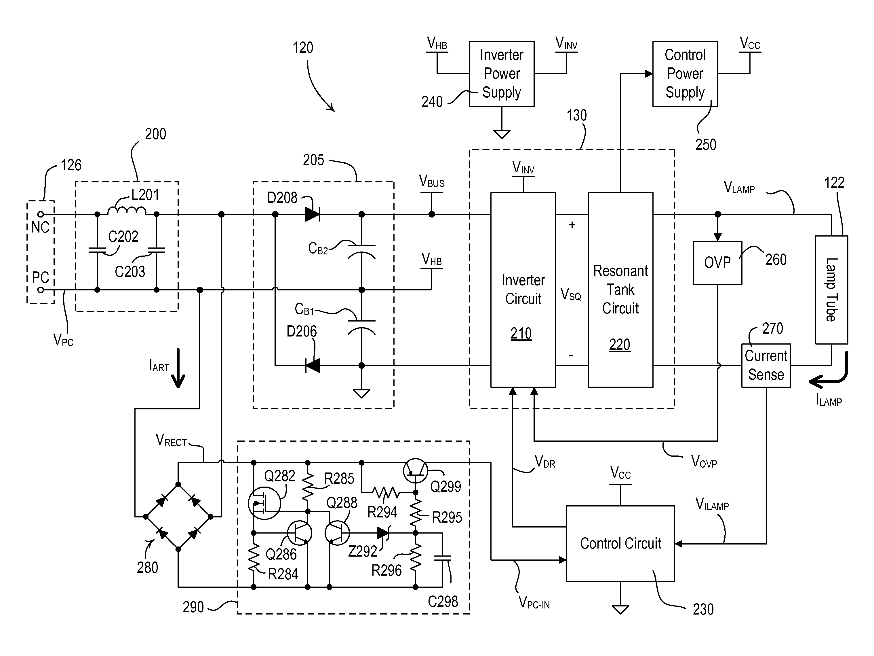 Method and apparatus for determining a target light intensity from a phase-control signal