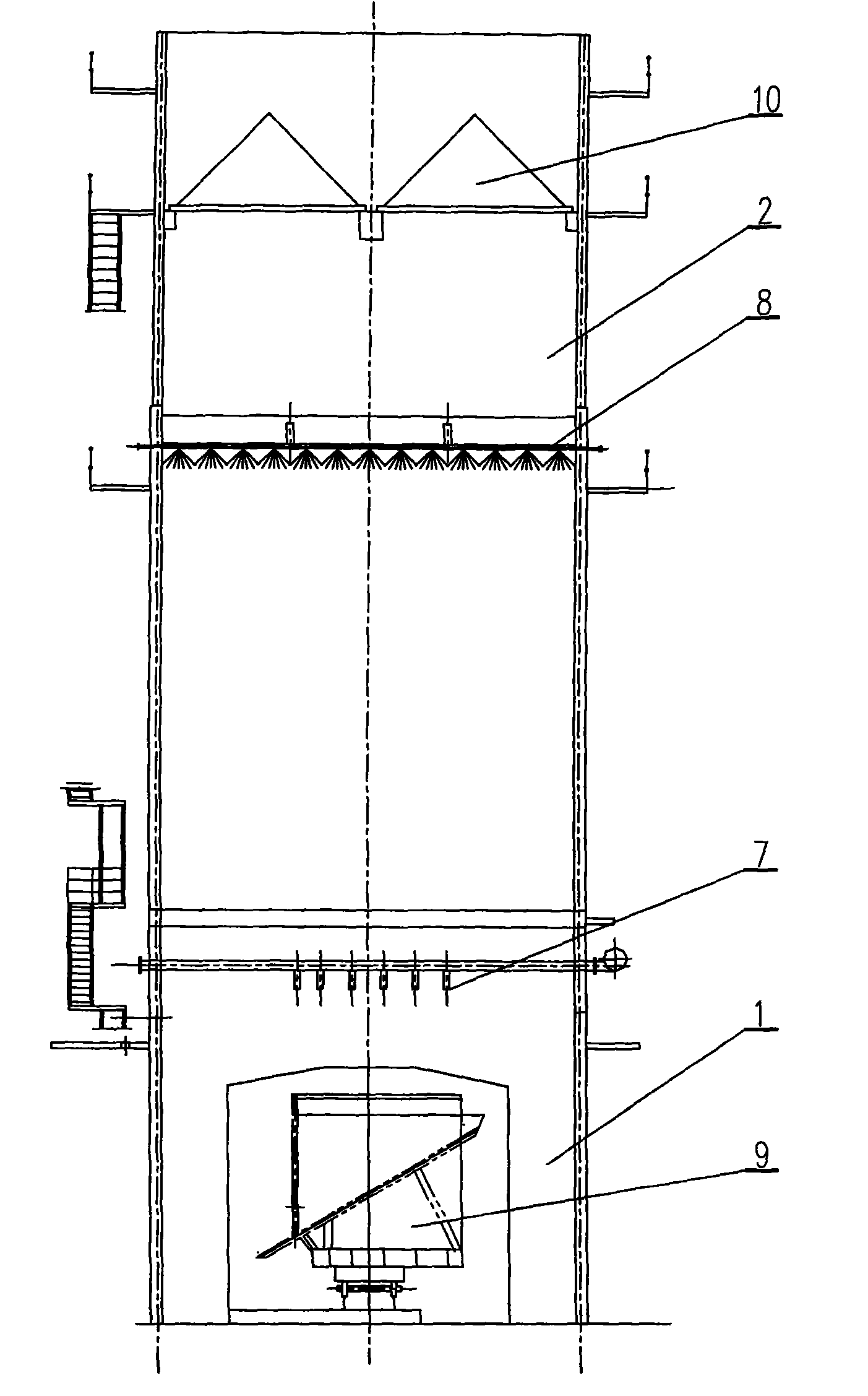 High-effective dust-removing coke quenching tower