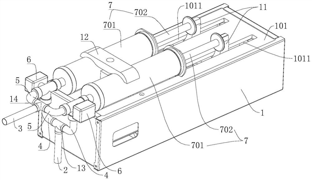 Liquid metering and supplying device and supplying method and equipment related to liquid metering and supplying