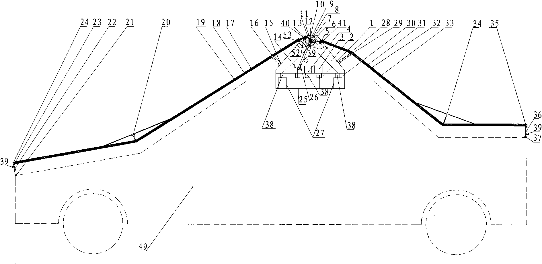 Automatic awning of automobile