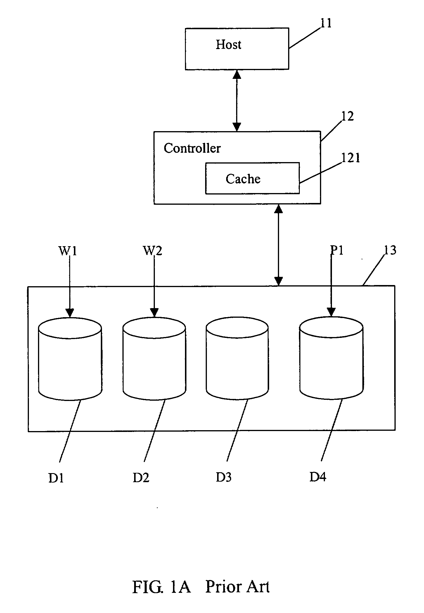 Method for improving writing data efficiency and storage subsystem and system implementing the same