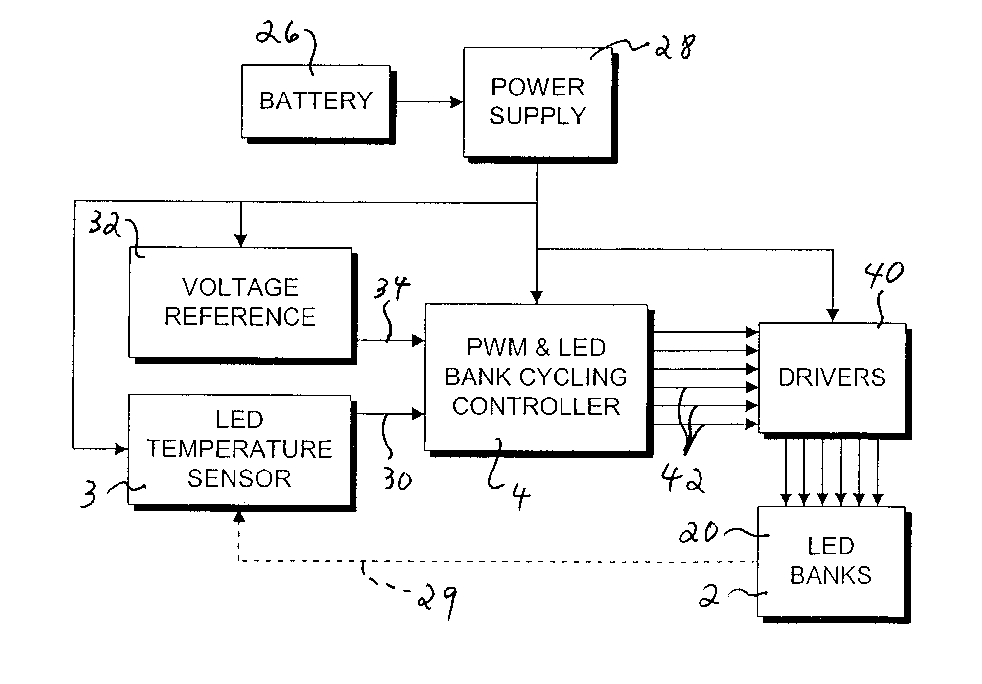 Temperature compensated warning light