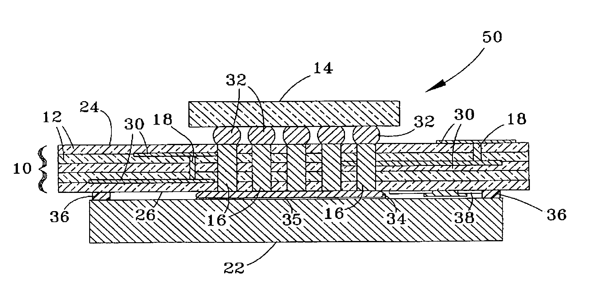 Thermal management of surface-mount circuit devices on laminate ceramic substrate