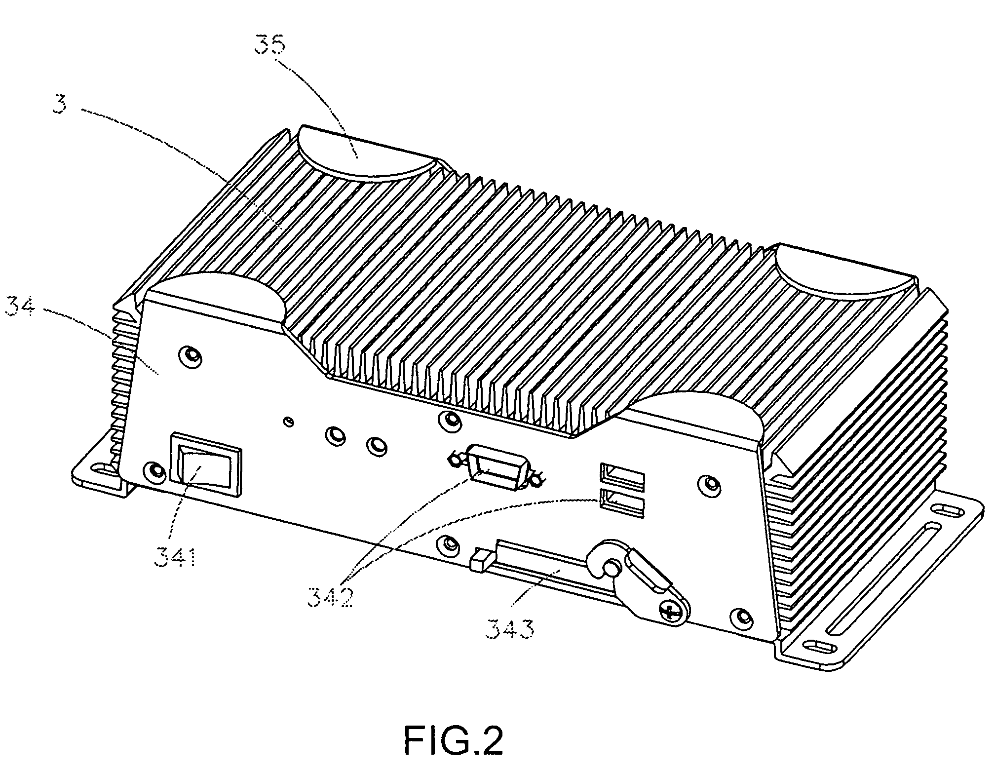 Industrial computer with aluminum case having fins as radiating device