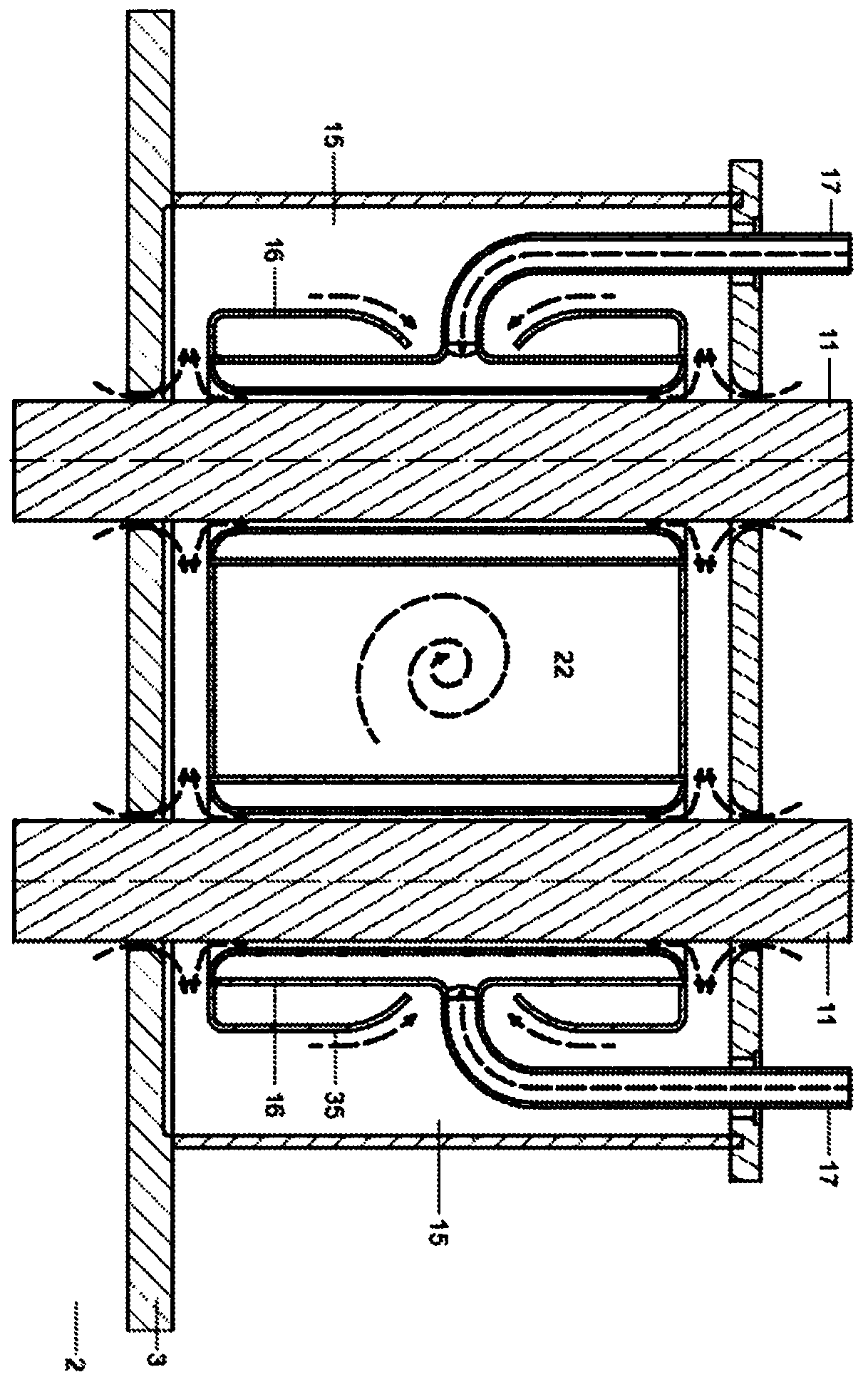 Devices for filling and/or closing containers with drive shaft purge cartridges