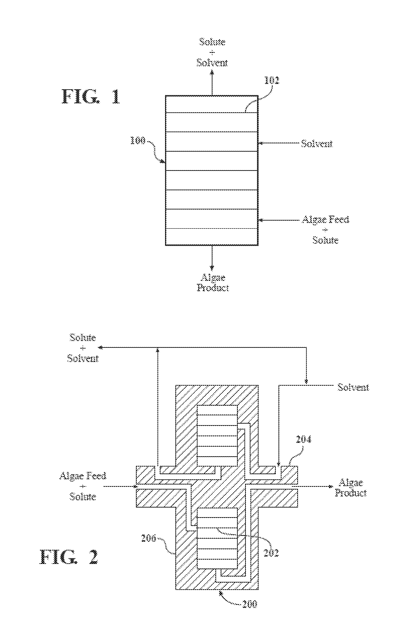 Process for separating solute material from an algal cell feed sream