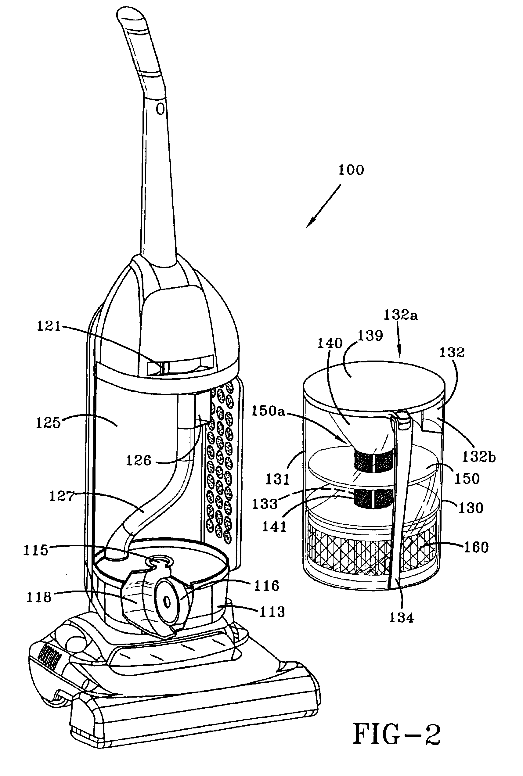 Dirt collecting system for a floor care appliance