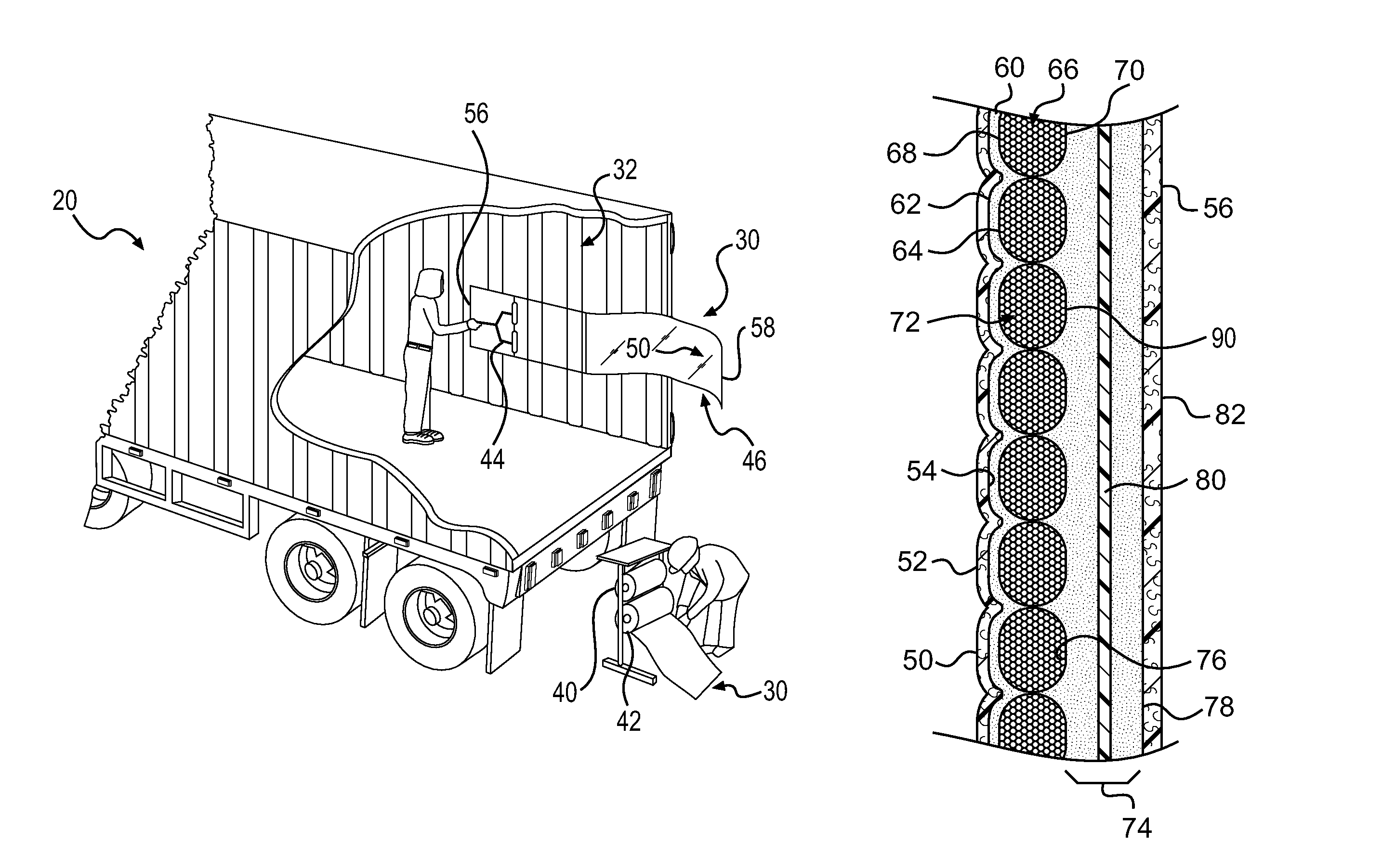 Cargo restraint system with enhanced reinforcement filament break strength content