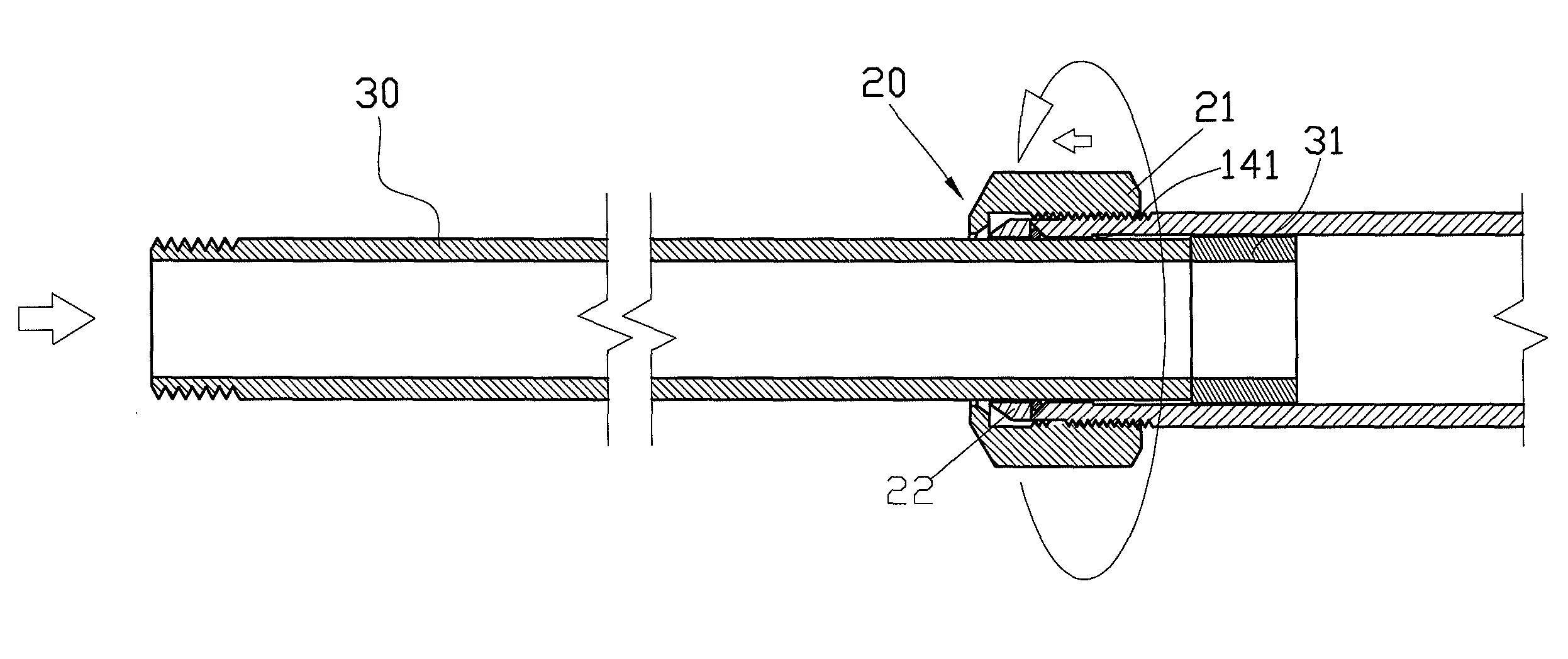 Retractable pipe assembly of air blow gun