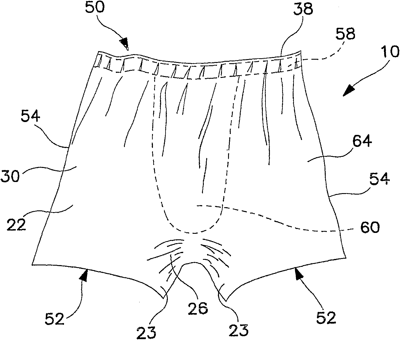 Boxer shorts and process of making boxer shorts with expandable material