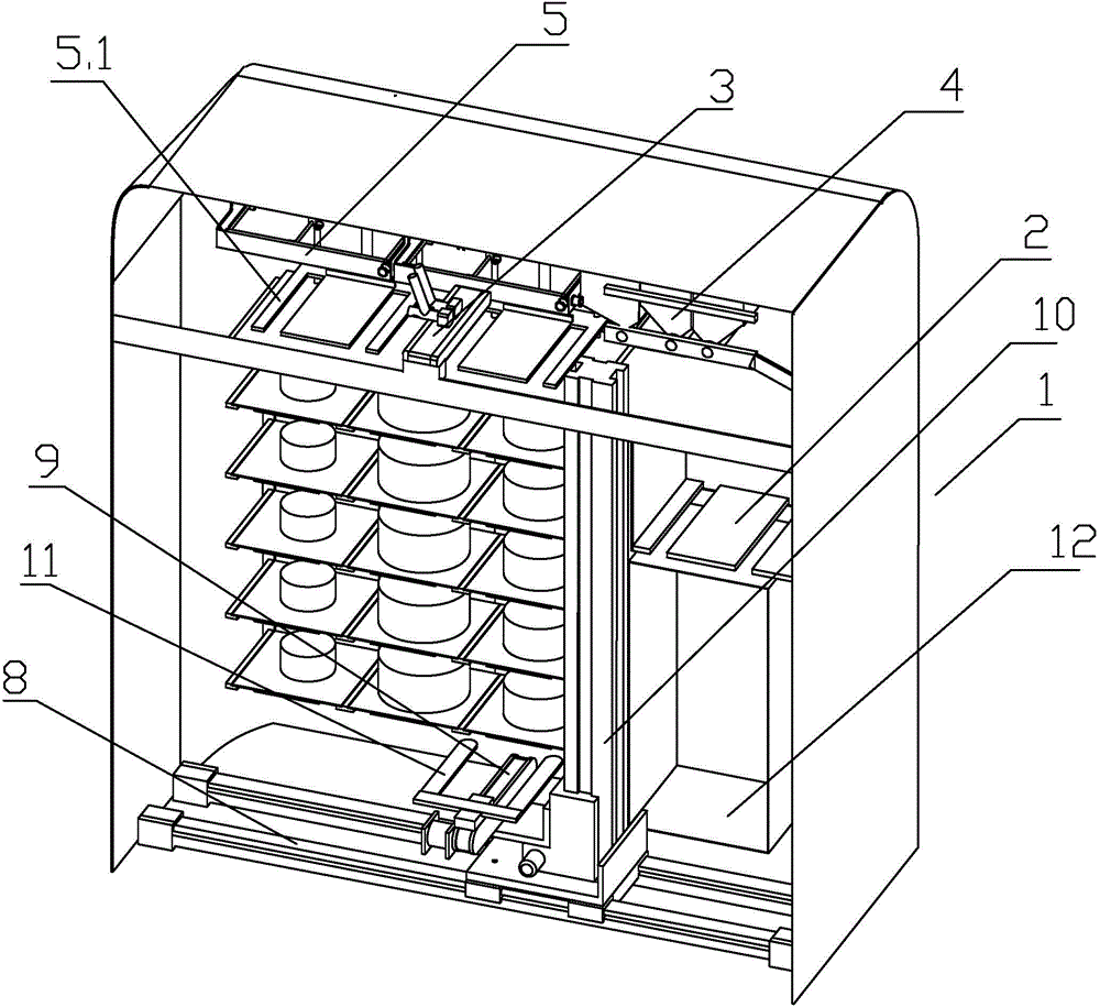 Self-service cake vending machine based on 3D (three dimensional) printing forming