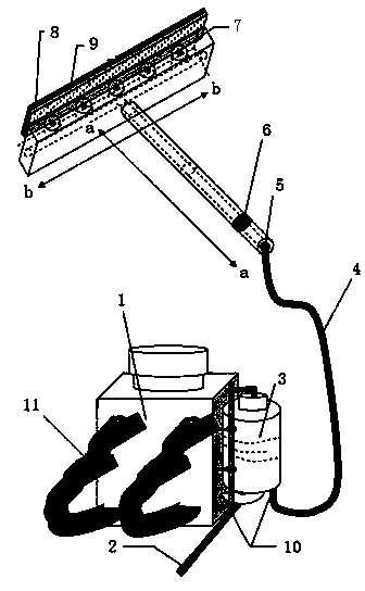 Backpack-type water-saving device for solar panel cleaning