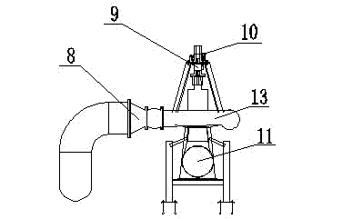 Experimental device for testing efficiency of water turbine for cooling tower