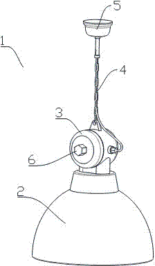 Liftable work ceiling lamp