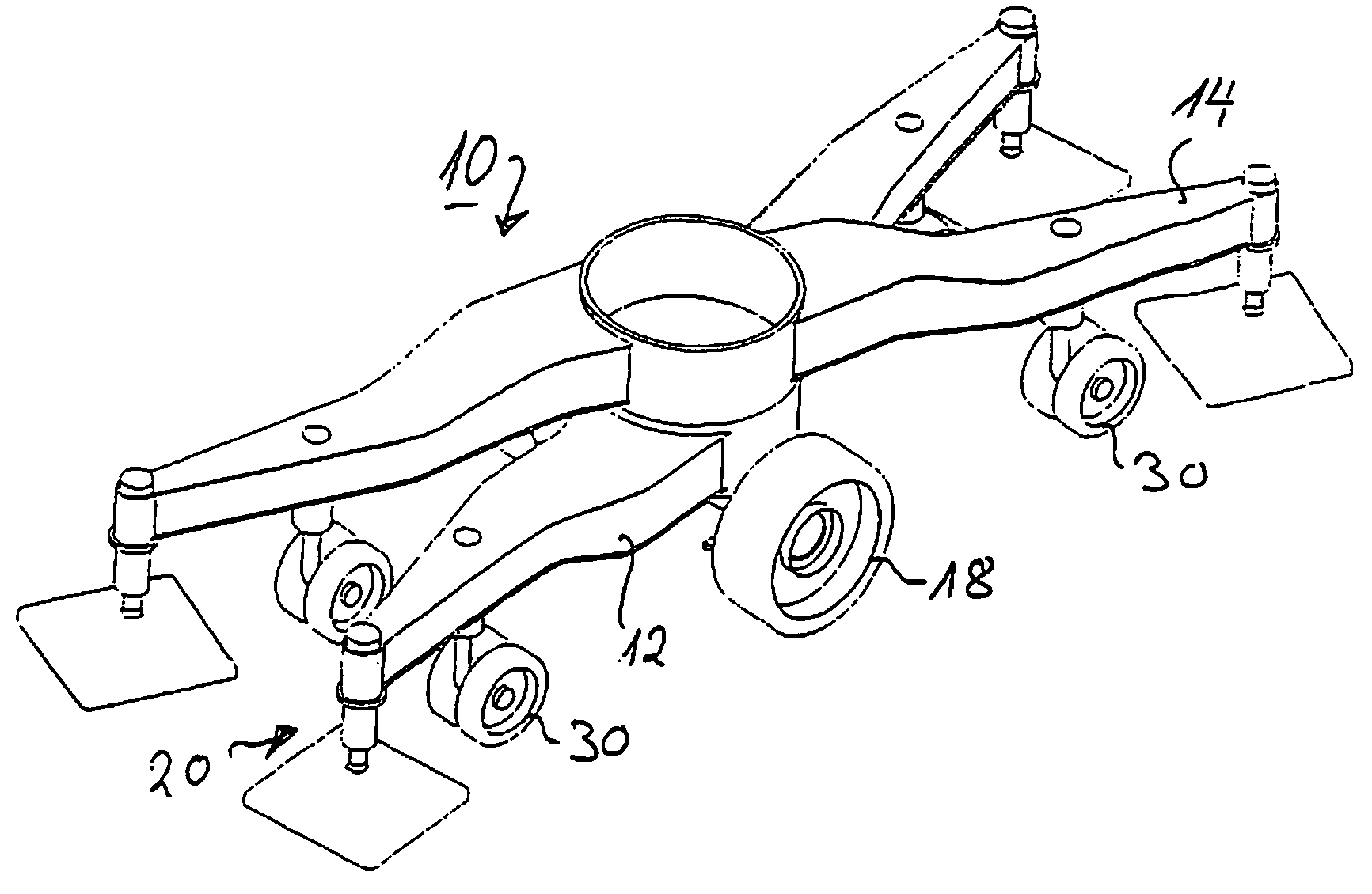 Travel unit for mobile machines