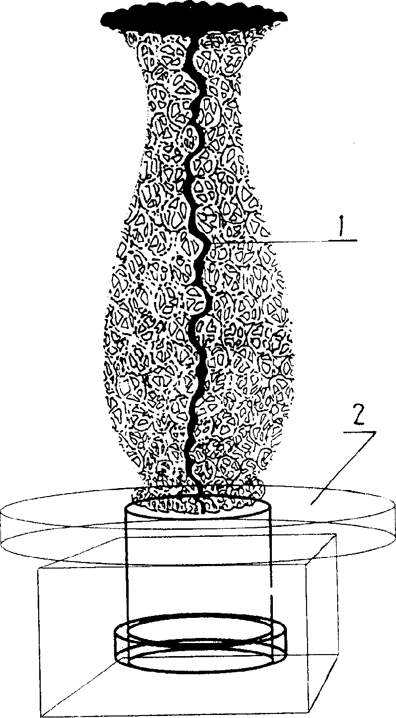 Method for fabricating artware by using pieces of hard walhut hull