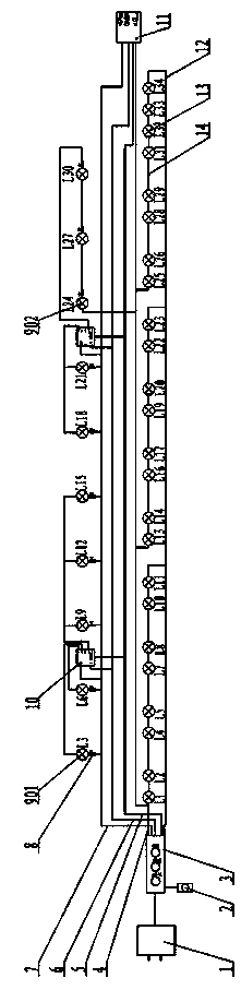 LED Christmas light string with IC chip controlling light emitting