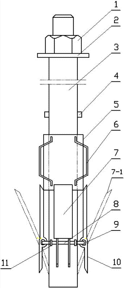 Straight type anchor wing rod