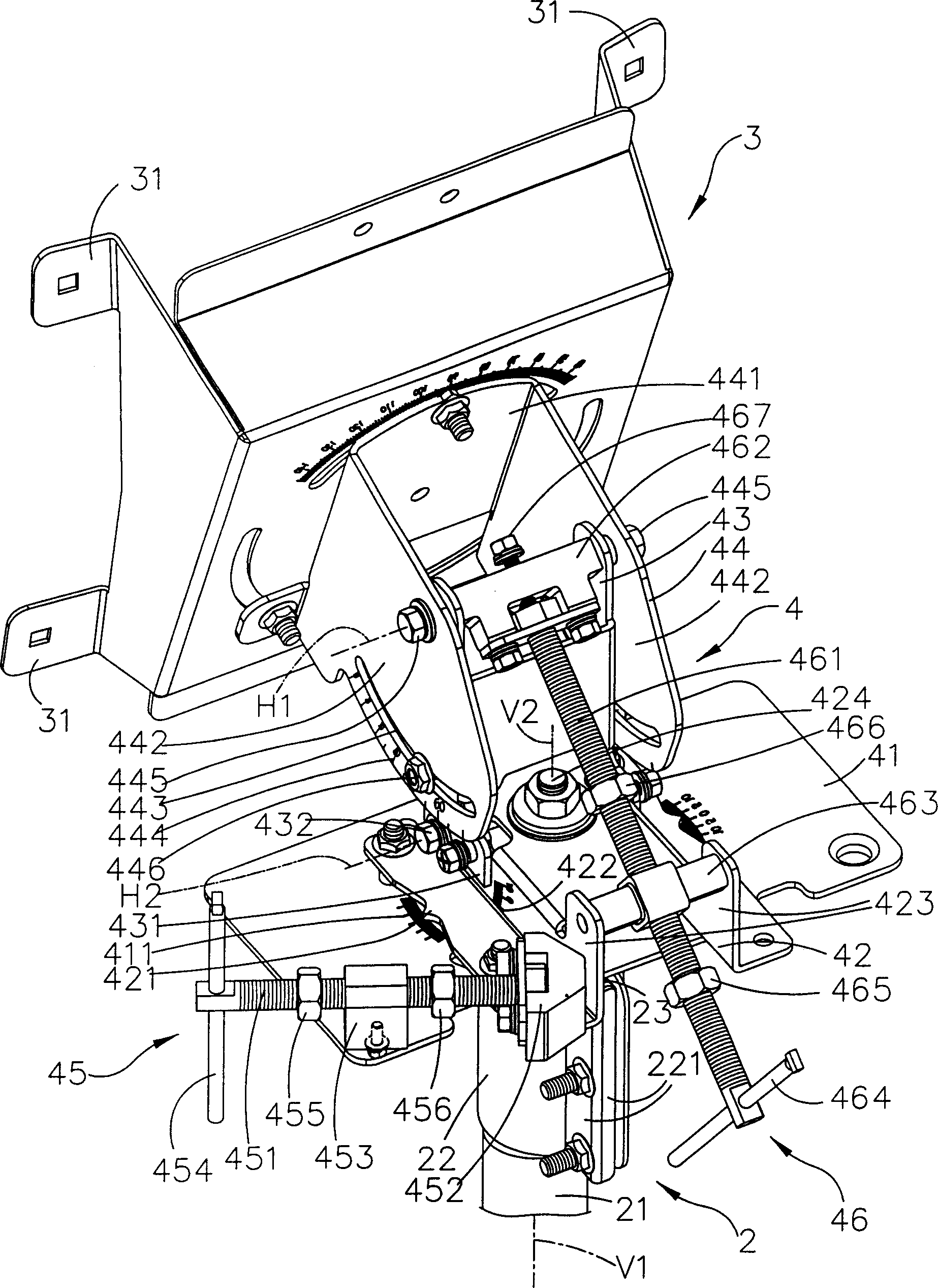 Rotation angle fine regulation mechanism and satellite antenna using the same