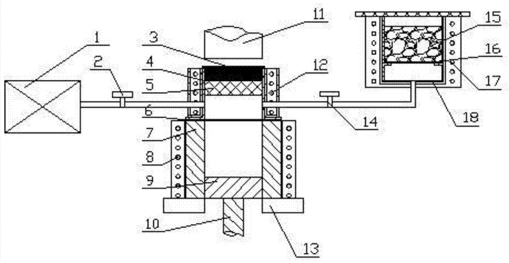 Device and method for separate preheating and one-step infiltration extrusion forming of magnesium-based composite