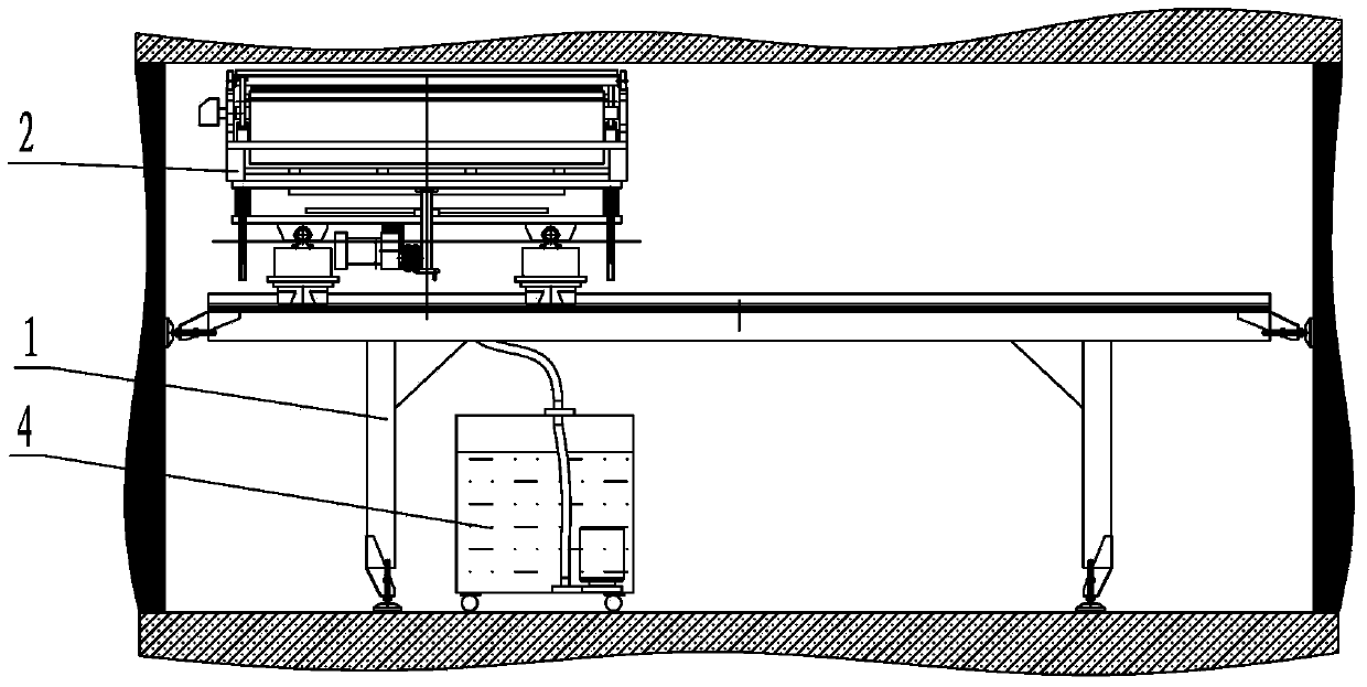 Module assembly-type wall surface and shed surface coating, screeding and polishing device