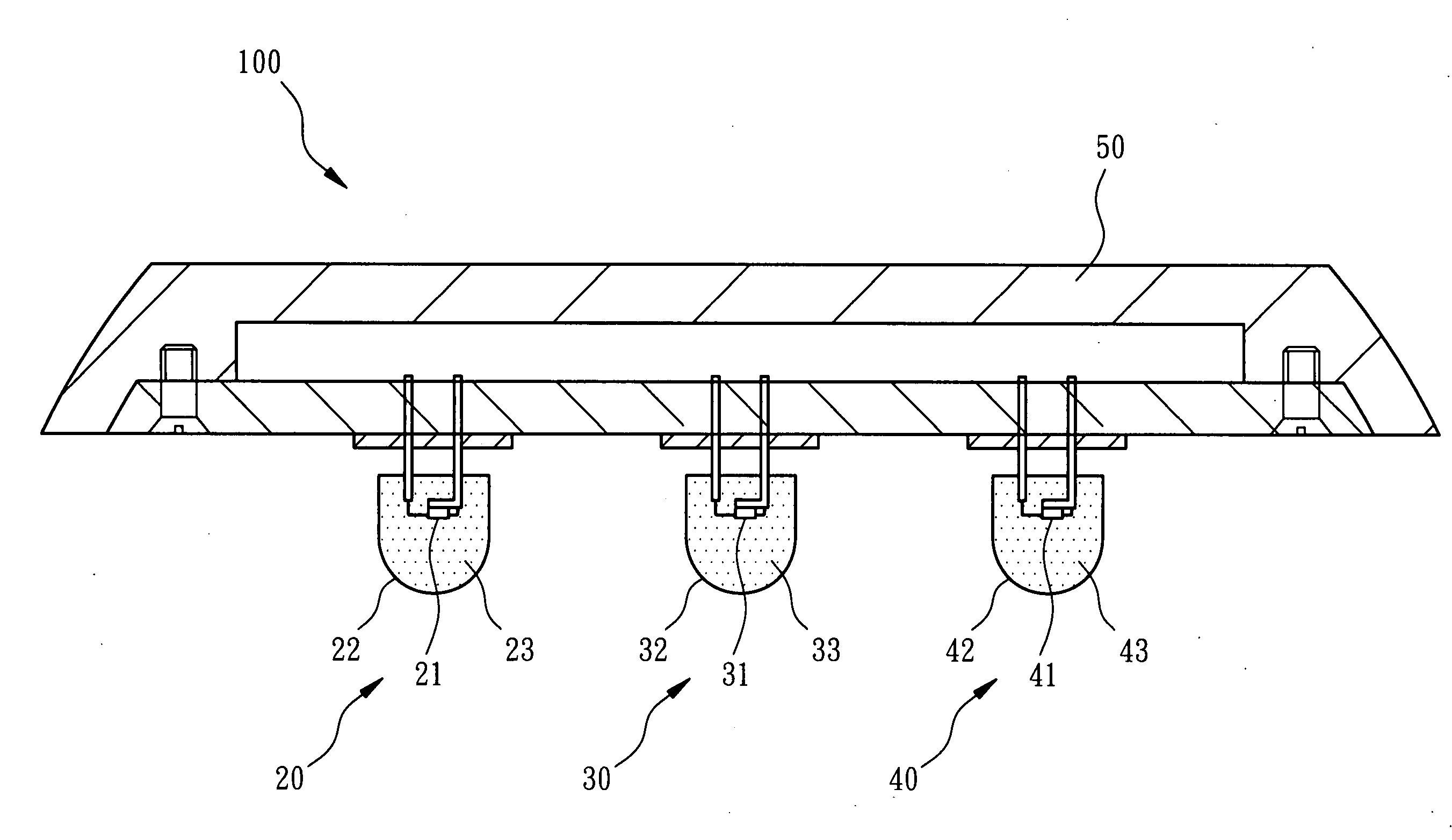 LED-based streetlamp for emitting white light with easily adjustable color temperature