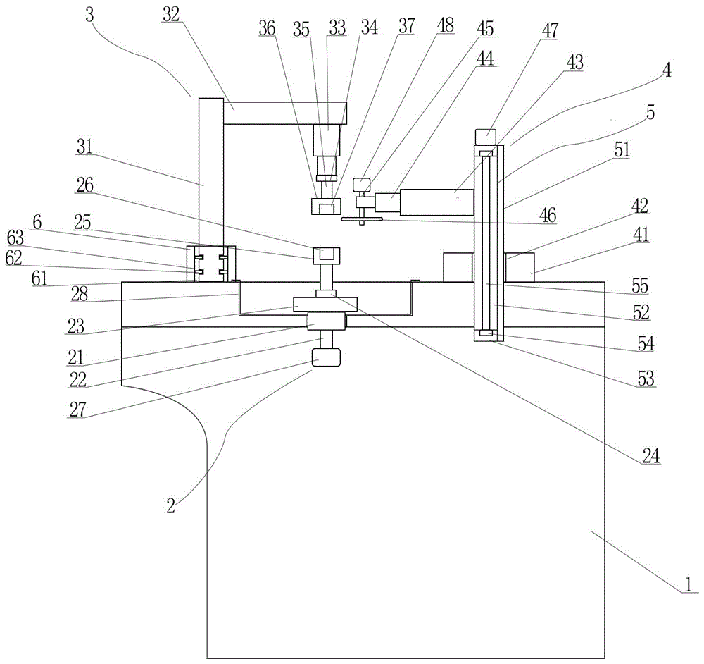 Adjustable glass column side face grooving device