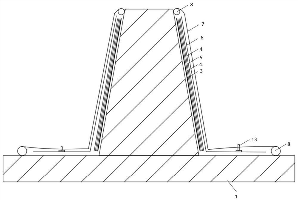 High-temperature-resistant carbon fiber composite material cylinder bearing layer and preparation process thereof