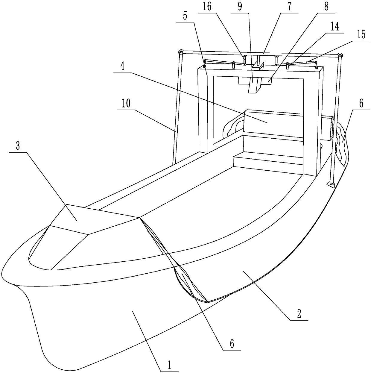 Lifeboat structure and anti-roll method