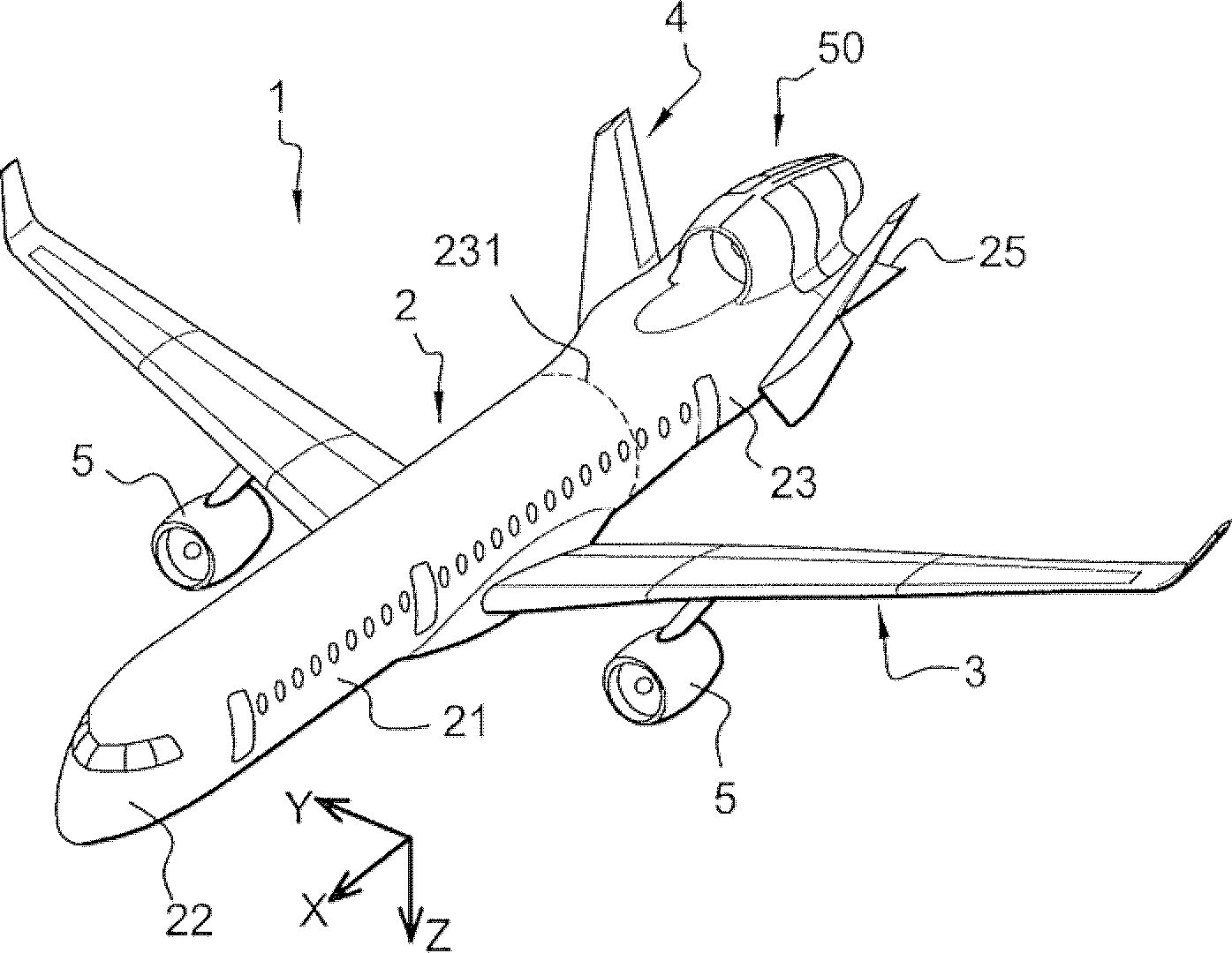 Airplane with tailcoat tail assembly and rear engine