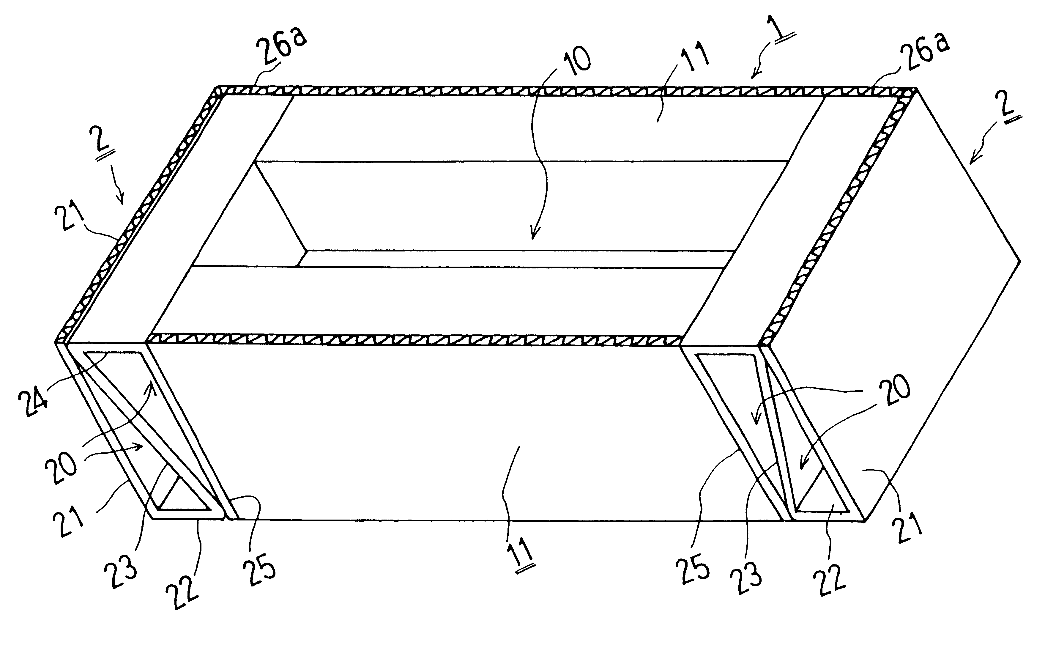 Folded cushioning material for packaging