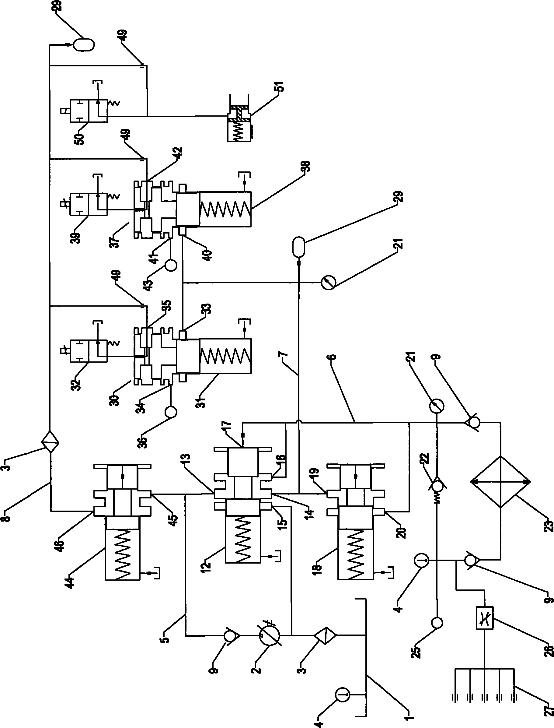 Hydraulic control device for hybrid power transmission